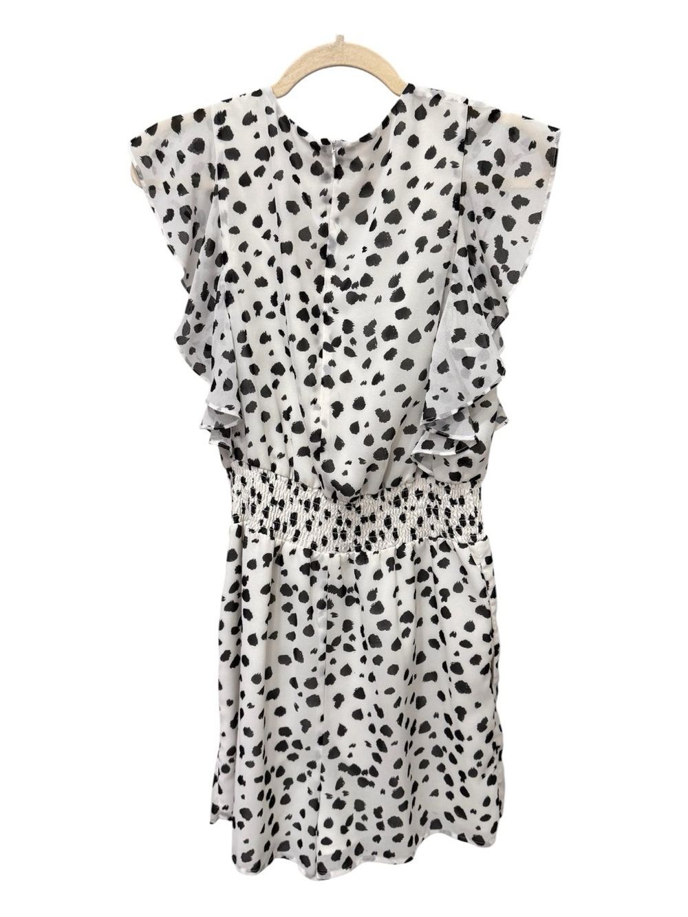 Hutch Anthropologie Black & White Spotted Ruffle Sleeve Dress Size Small - Picture 3 of 7